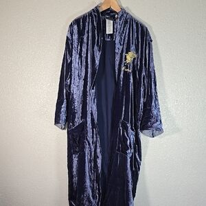 Harry Potter Pottery Barn Ravenclaw Velvet Blue Robe Size Large- XL